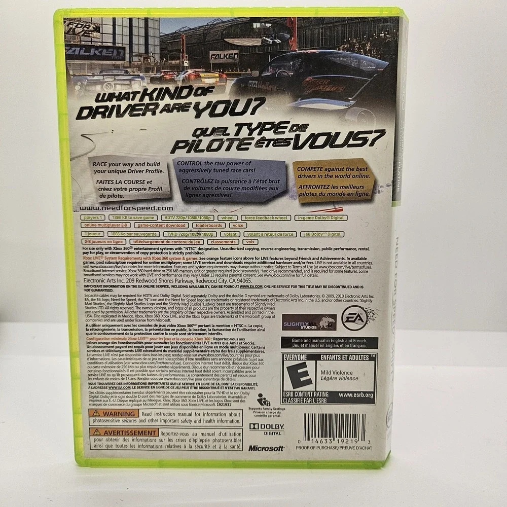 Need for Speed Shift Xbox 360 Platinum Hits‎ Complete EA Racing Game